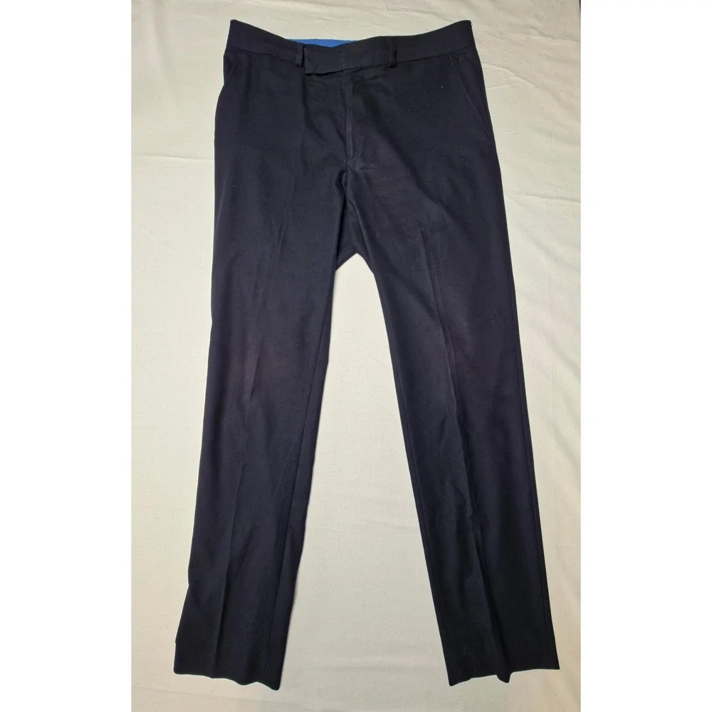 Kenneth Cole Reaction 2 Piece Suit Mens 40L Navy Blue Pants 34x32‎ Polished NWT